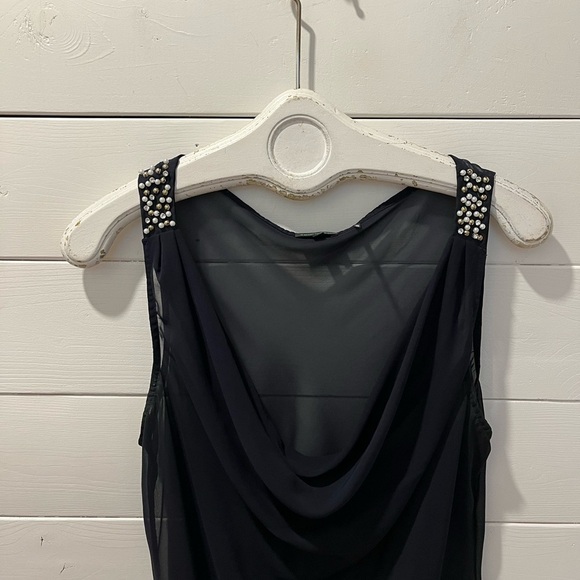 TRICOTTO Black Beaded Asymmetrical Tunic (M) - Picture 4 of 9